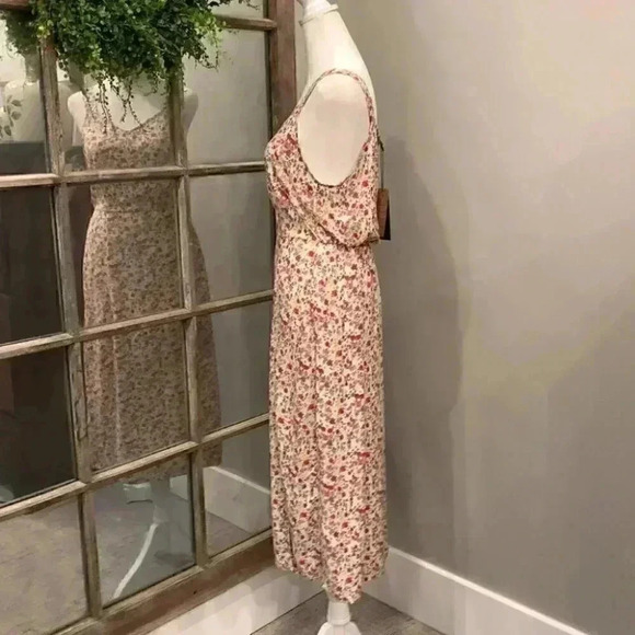 VERO MODA WOMENS FLORAL MID-CALF MIDI DRESS - Picture 2 of 4